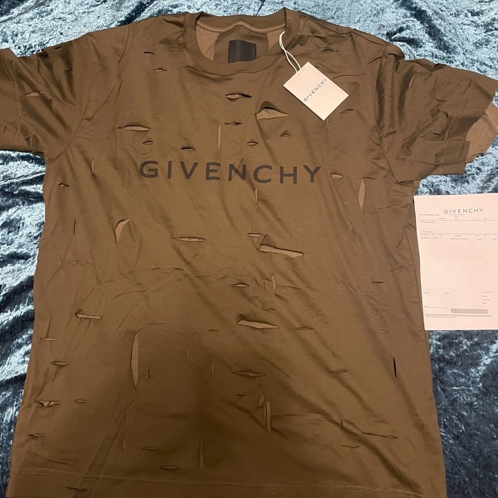 Men’s Givenchy Destroyed double layer T shirt size Large